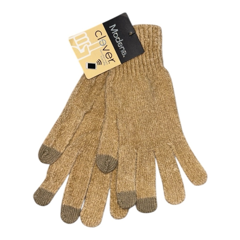 NWT Modena Tan and Gray Women’s Touchscreen Gloves